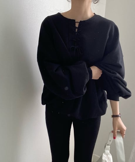 lace-up pullover / 2color　hm1683
