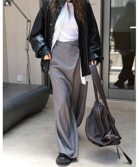 asymmetric wide leg pants　hm1734