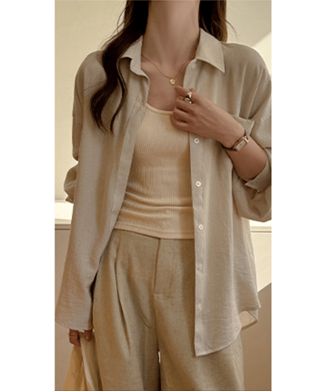 linen blend shirt / 5color　hm2891