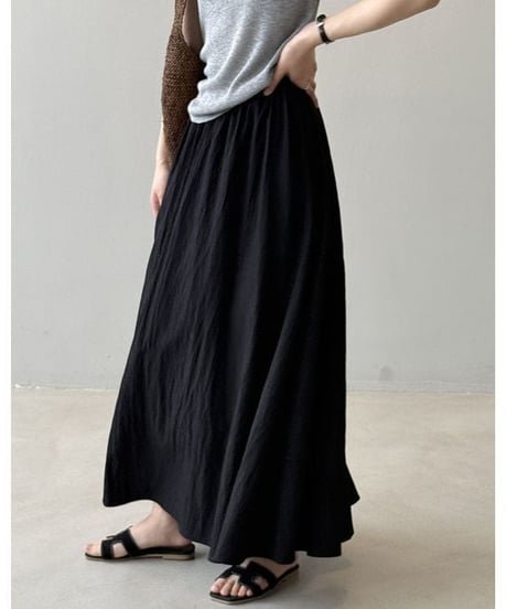 pleated maxi skirt / 4color　hm2324
