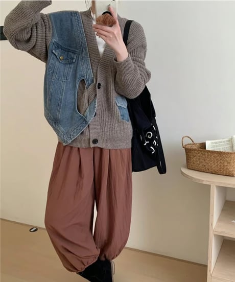 denim docking cardigan / 3color　hm2761