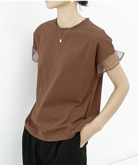 sheer sleeve top / 6color　hm2959