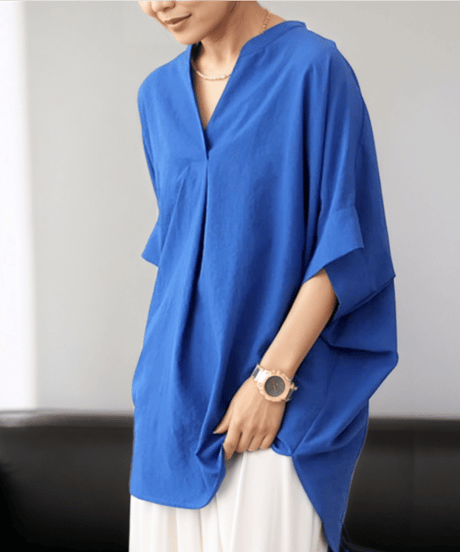 v-neck loose shirt / 8color　hm2893