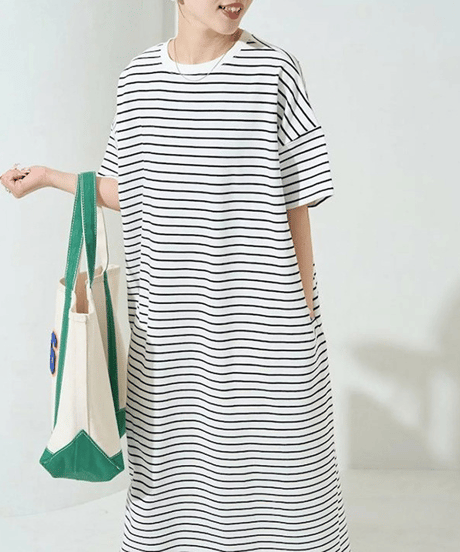loose cotton dress / 7color　hm2927