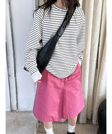 loose strip sweatshirt / 2color　hm2059