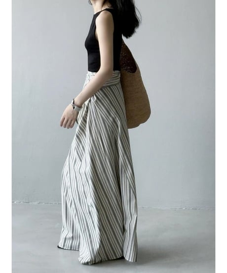 high-waist strip skirt / 2color　hm2443