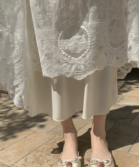 embroidered lace skirt　hm2871
