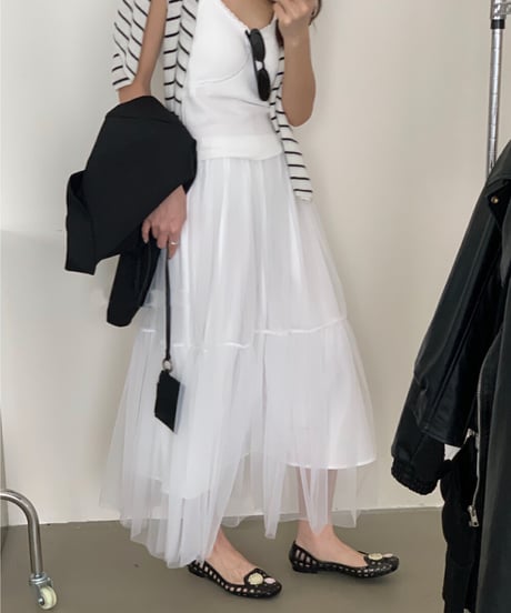sheer tulle skirt / 4color　hm2115
