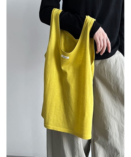 layered knit vest / 6color　hm3141