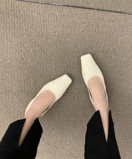 square crochet pumps / 3color　hm1407
