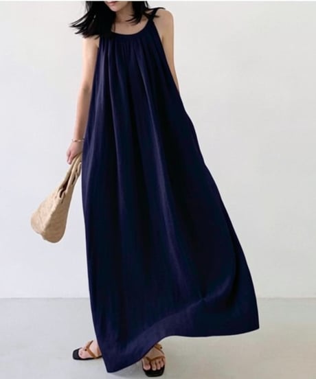 《即納》sleeveless loose dress / 3color　hm2923