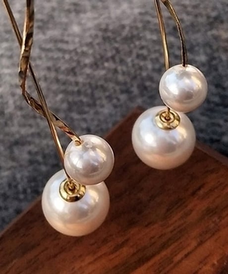 twist pearl drops pierce　hm2145