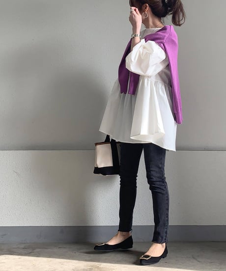 gather flare blouse / 2color　hm2579