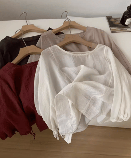 loose cotton blouse / 4color　hm2325