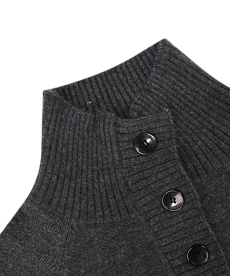 front button long knit dress　hm1881