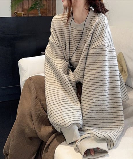 stripe knit top / 2color　hm2622