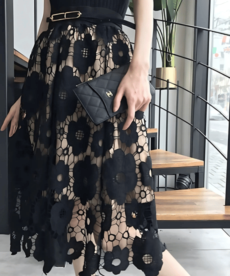 floral lace skirt　hm2128
