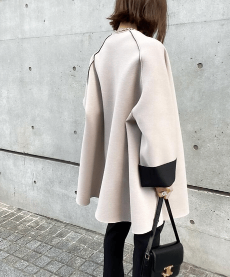 a-line bi-color coat　hm2595