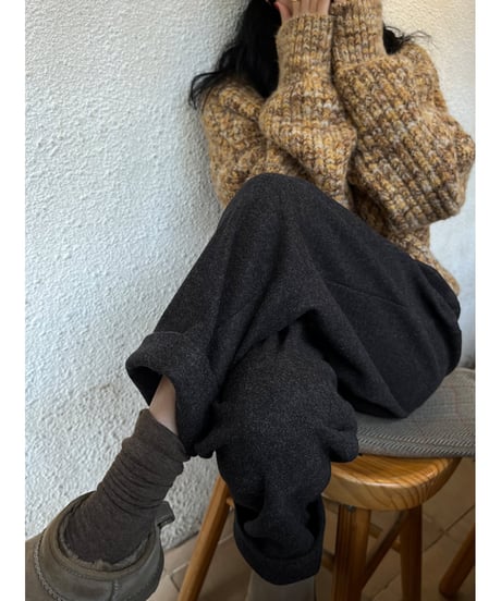 tucked cropped pants / 2color　hm1769