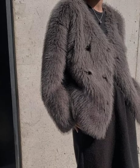 fake fur double coat / 4color　hm1796