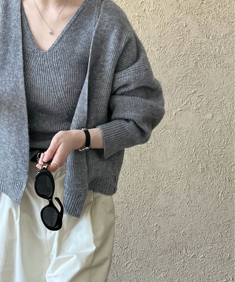 design knit top set / 2color　hm1824