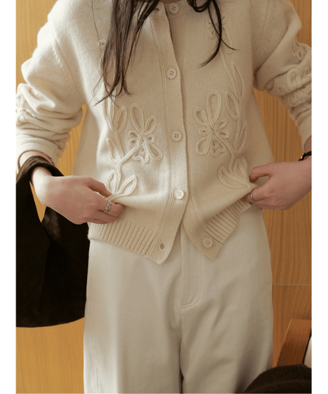 floral embroidery cardigan　hm2789