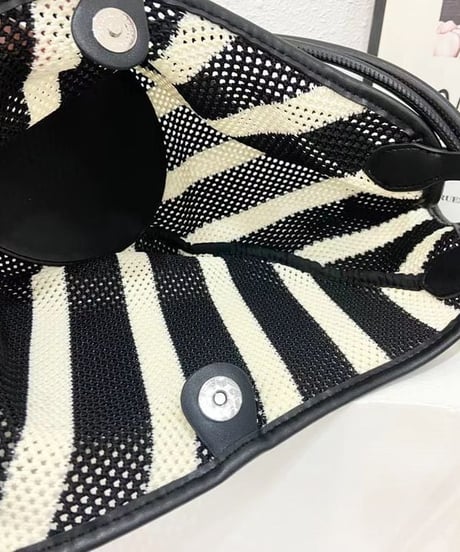 mesh stripe tote / 2size　hm2282