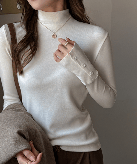 sleeve button knit / 6color　hm1823