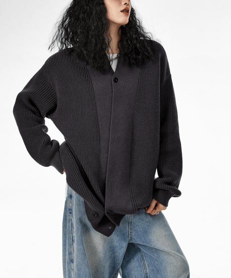 shawl collar cardigan / 3color　hm2682