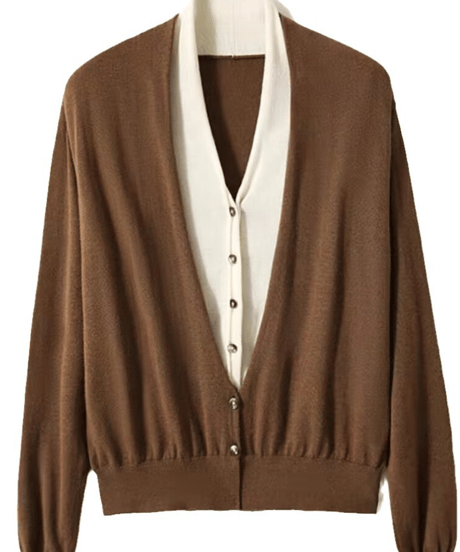 《即納》layered knit cardigan / 4color　hm2722