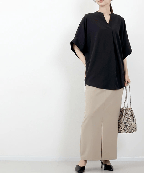 v-neck loose shirt / 8color　hm2893