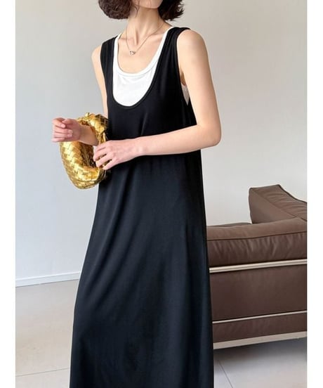 layered tank dress / 2color　hm2212