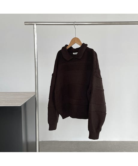 collared cropped knit / 4color　hm2719