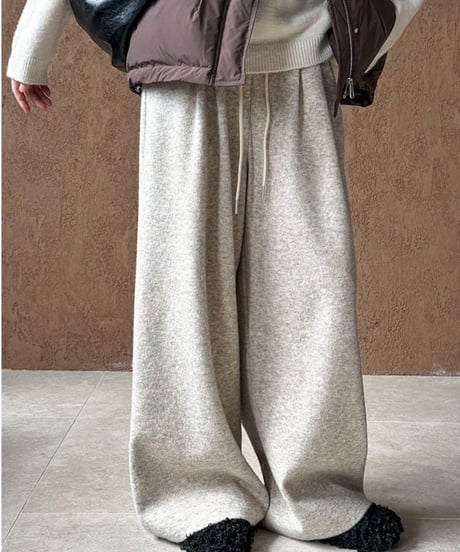 wide leg knit pants / 3color　hm2735