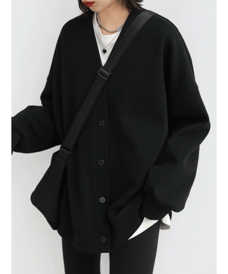 oversized v-neck cardigan / 2color　hm2604