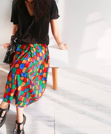 colorful flared skirt / 2color　hm1787