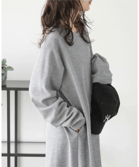 relaxed Waffle dress  / 4color　hm2626