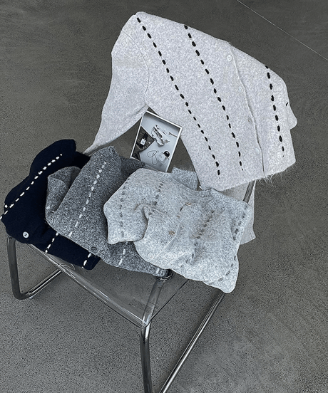 vertical stitch cardigan / 3color　hm2762