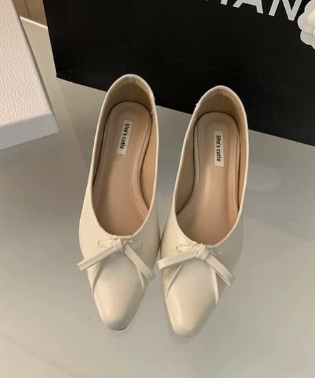 toe bow flats shoes / 3color　hm2117