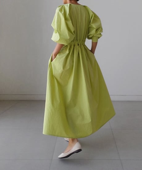 bubble sleeve shirt dress / 2color　hm1582