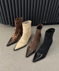 spliced high heel boots / 4color　hm2528