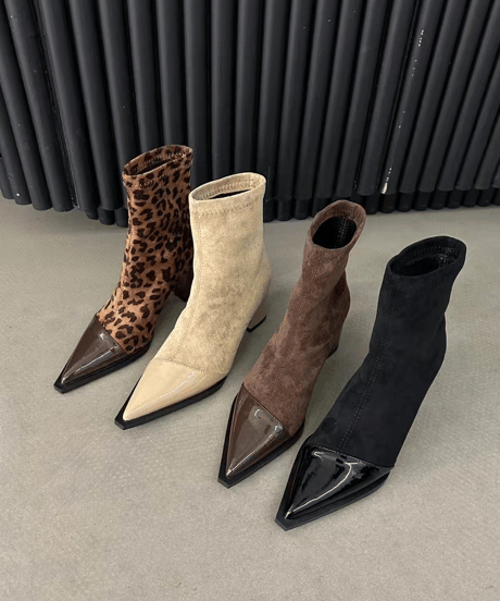 spliced high heel boots / 4color　hm2528