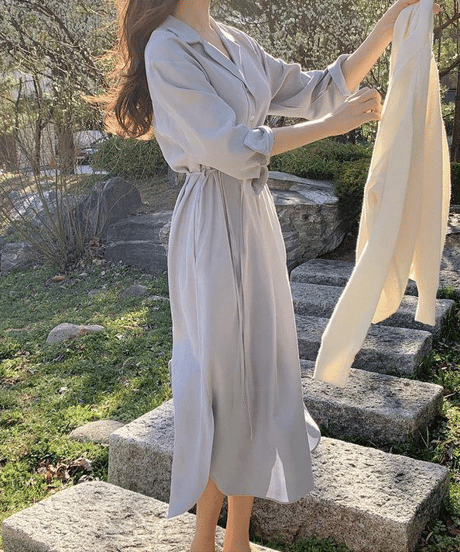 belted shirt dress / 3color　hm2980