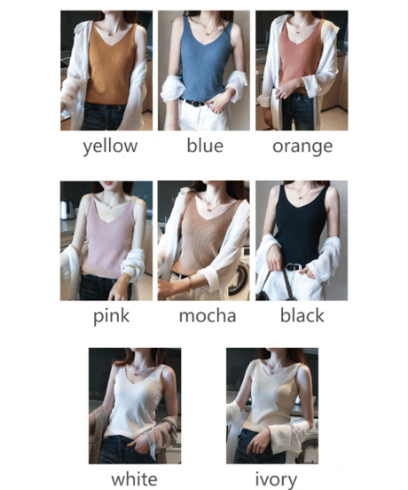 rib knit camisole / 8color　hm2902