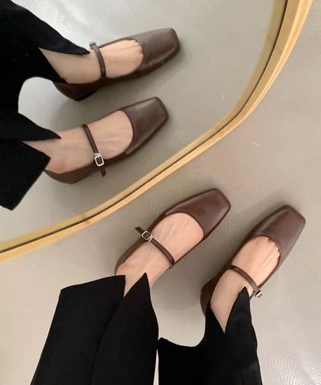 square strap pumps / 6color　hm2038