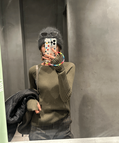 stitch slim rib knit / 2color　hm1088