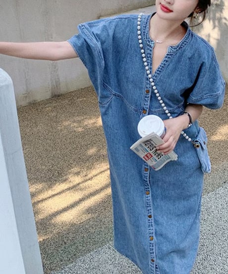 denim shirt dress　hm2888