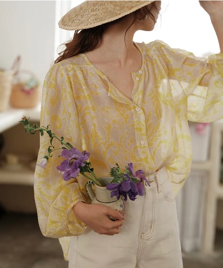 french sheer blouse　hm1711