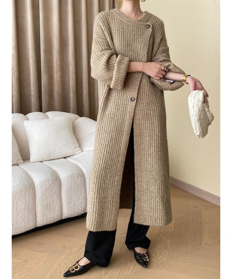 asymmetric long cardigan / 2color　hm2793