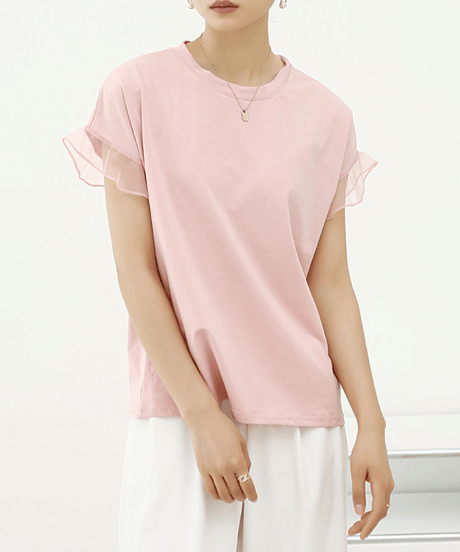 sheer sleeve top / 6color　hm2959